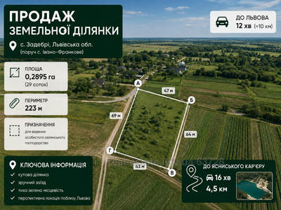 Купить участок, сельскохозяйственного, Центральна, Задебри, Яворовский район, id 5648567